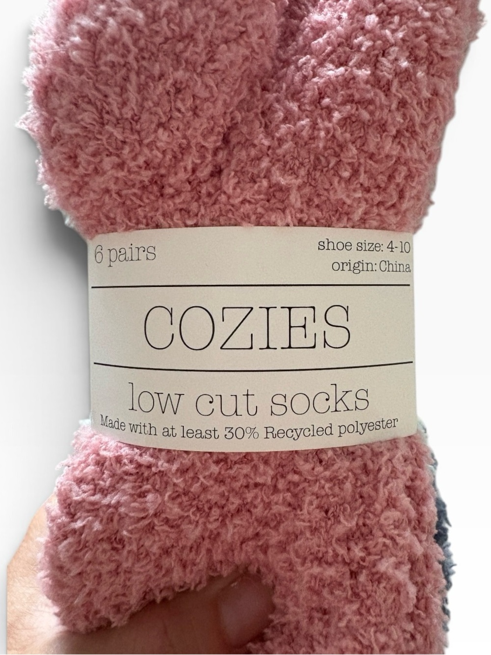 Cozies Low Cut Fuzzy Socks 6 Pairs NEW Pink Blue Black Target - Picture 2 of 6